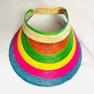 Boutique: Brand New Rainbow Straw Sun Visor for Mexico Collection